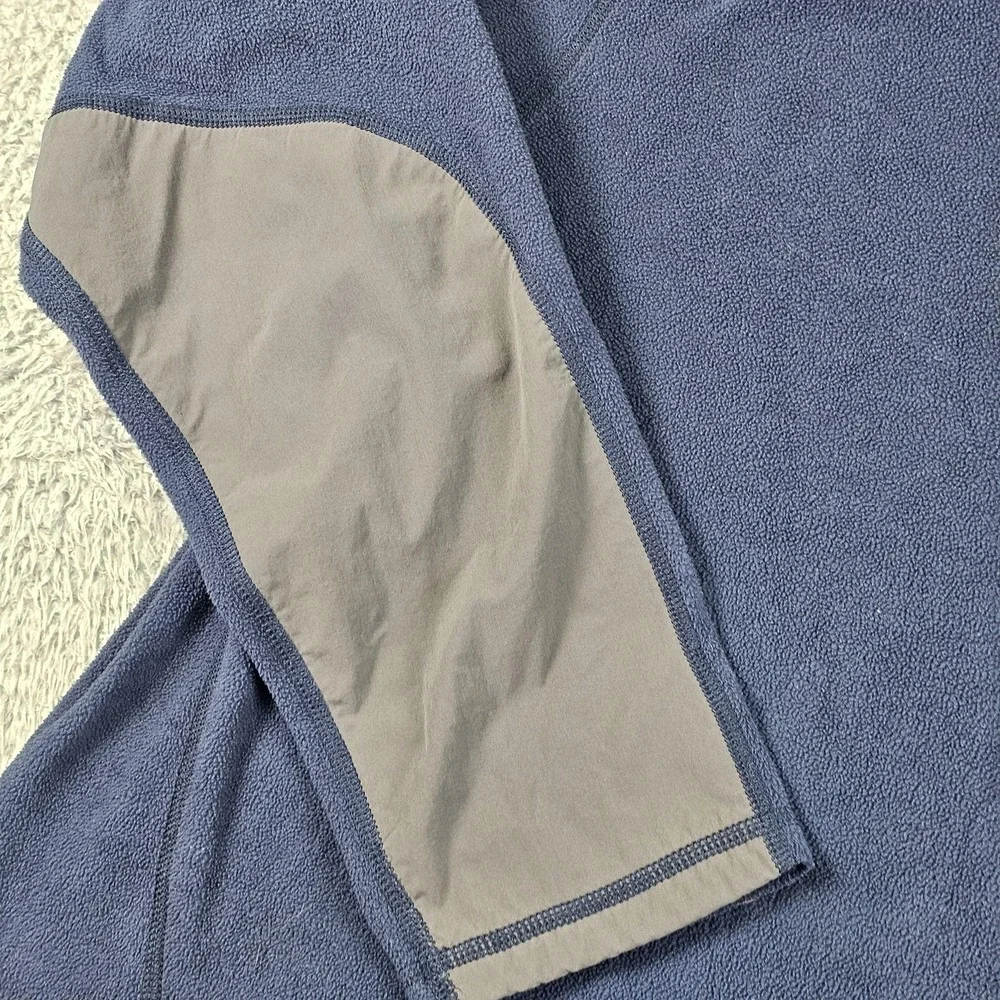North Face Sweater Mens XL Blue‎ Gray Fleece Quarter Zip Pullover Chest Pocket